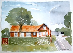 Röda huset mot Hamnen